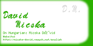 david micska business card